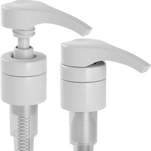 2 White Replacement Pumps for 1 Liter (33.8oz) Bottles, Shampoo and Conditioner